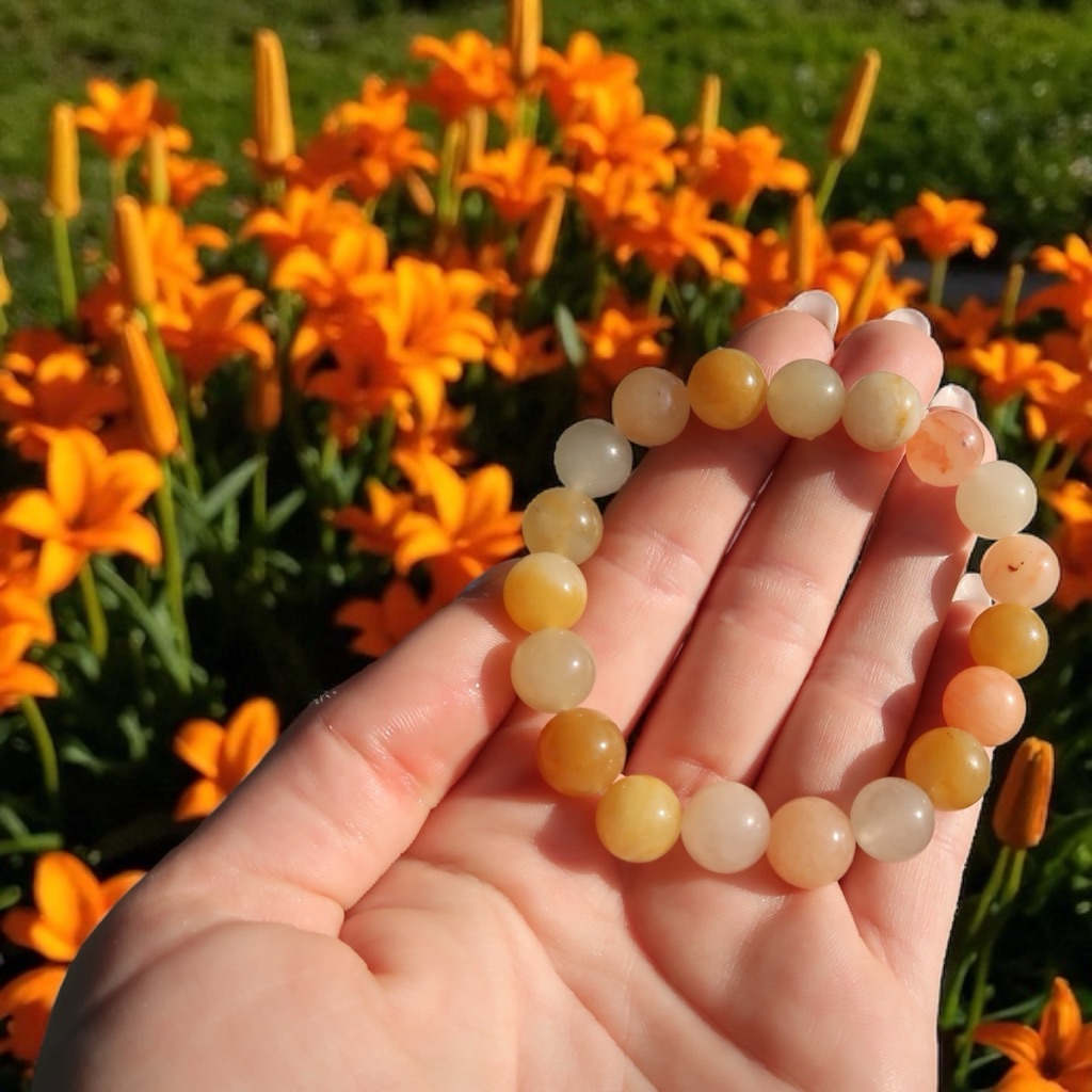 10mm Golden Silk Jade Bracelet